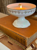 Scented Candle In Vintage Ice Cream Bowl